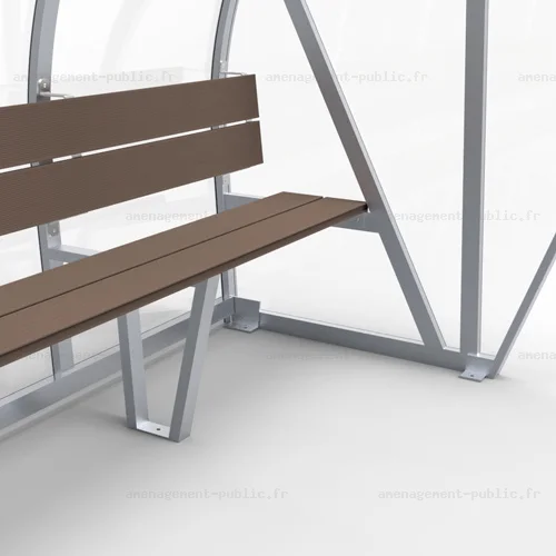 Banc de touche couvert 8 places pour aménagements sportifs extérieurs